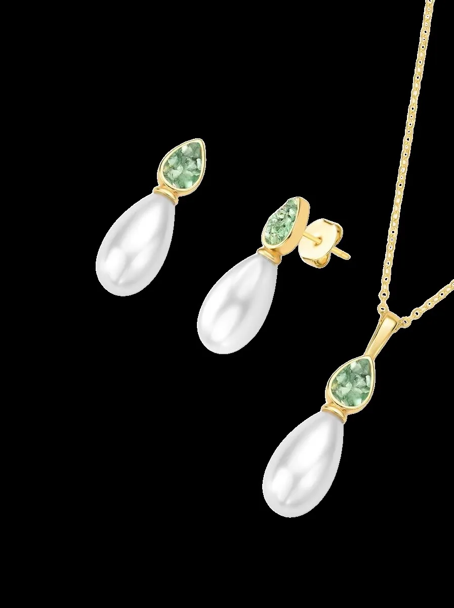 Conjunto colar e brincos Pérola