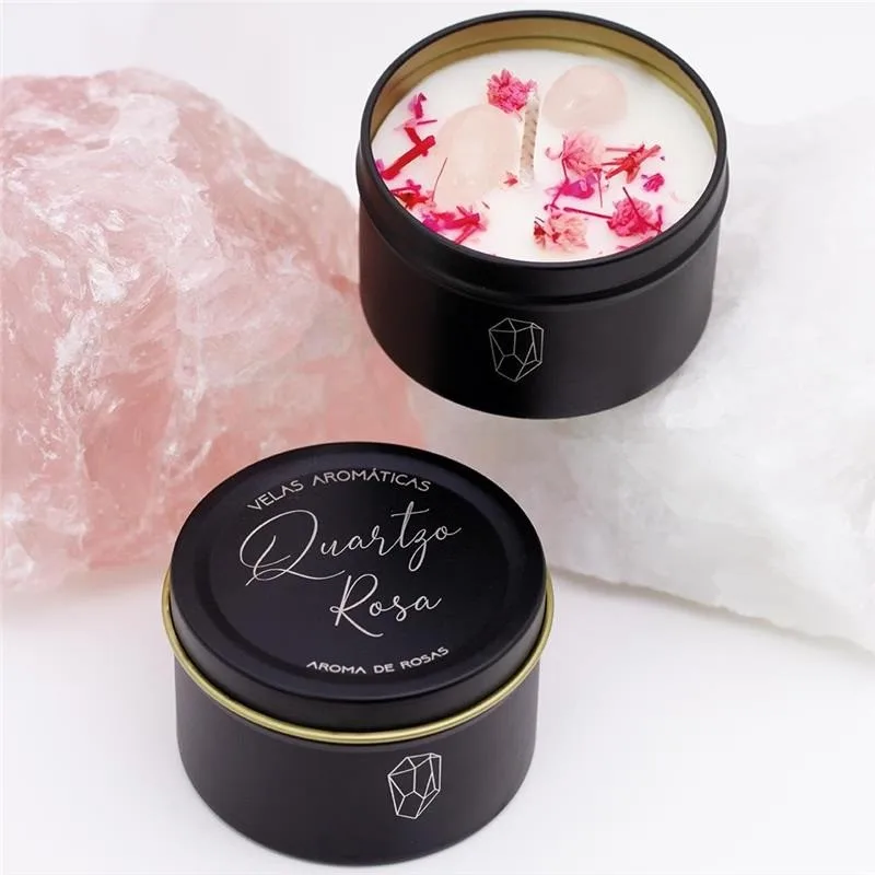 Vela aromática Quartzo Rosa, aroma Rosas