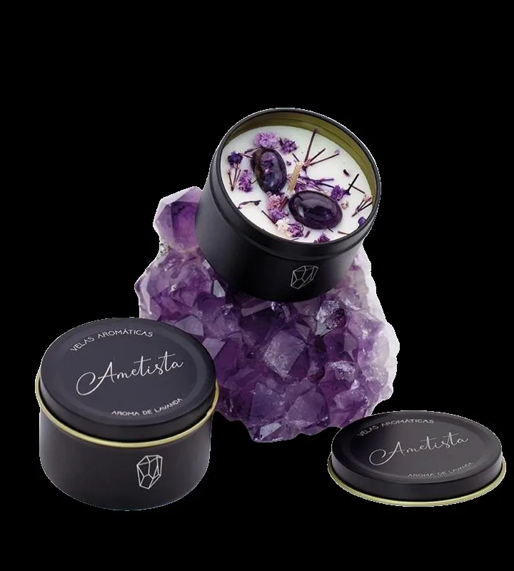Vela aromática Ametista, aroma Lavanda