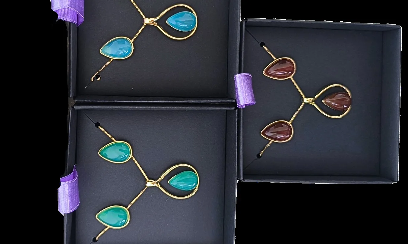Conjunto colar e brincos "O poder das Ágatas"